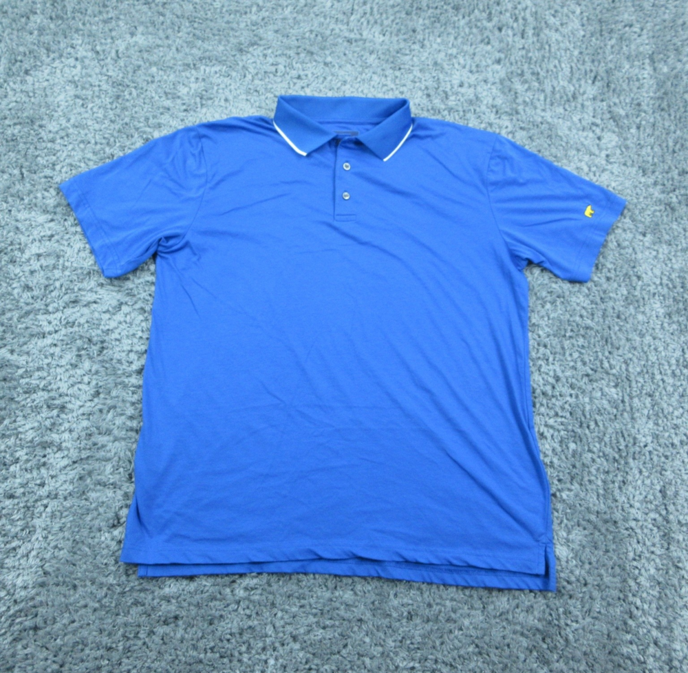 Jack Nicklaus Polo Shirt Mens Large Blue StayDri Golf Performance Bear Logo